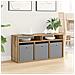 Lowboard con cassetto Rovere artigianale 102 x 32 x 48,5 cm - Foto miniatura 4