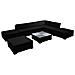 Set Mobili da Giardino con Cuscini 8 pz in Polyrattan Nero - Foto miniatura 1