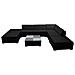 Set Mobili da Giardino con Cuscini 8 pz in Polyrattan Nero - Foto miniatura 3