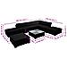 Set Mobili da Giardino con Cuscini 8 pz in Polyrattan Nero - Foto miniatura 6