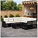 Set Divano da Giardino 9 pz Nero e Bianco Crema polyrattan - Foto miniatura 4