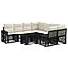 Set Divano da Giardino 9 pz Nero e Bianco Crema polyrattan - Foto miniatura 1