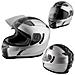 Casco Integrale Moto Scooter Touring Visiera Interna Parasole Viaggio Argento L - Foto miniatura 1