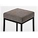 Sgabello Bar Senza Schienale MONTREAL in Tessuto - Sgabello Bancone Imbottito in Acciaio Inox H85 cm I Sedia Bar con Poggiapiedi grigio Base metallo nero opaco - Foto miniatura 3