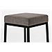 Sgabello Bar Senza Schienale MONTREAL in Tessuto - Sgabello Bancone Imbottito in Acciaio Inox H85 cm I Sedia Bar con Poggiapiedi grigio Base metallo nero opaco - Foto miniatura 4
