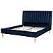 Letto Matrimoniale In Velluto Blu 160x200 Cm Marville - Foto miniatura 2