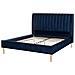 Letto Matrimoniale In Velluto Blu 160x200 Cm Marville - Foto miniatura 15