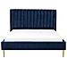 Letto Matrimoniale In Velluto Blu 160x200 Cm Marville - Foto miniatura 17