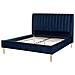 Letto Matrimoniale In Velluto Blu 160x200 Cm Marville - Foto miniatura 14