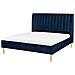 Letto Matrimoniale In Velluto Blu 160x200 Cm Marville - Foto miniatura 12