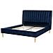 Letto Matrimoniale In Velluto Blu 160x200 Cm Marville - Foto miniatura 7