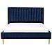 Letto Matrimoniale In Velluto Blu 160x200 Cm Marville - Foto miniatura 8