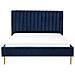 Letto Matrimoniale In Velluto Blu 160x200 Cm Marville - Foto miniatura 11