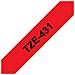Cassetta Nastro Tz-431 Tze-431 Laminato Compatibile Brother Testo Nero Su Rosso 12mmx8mt Tz431 Laminato Alta Qualita' - Foto miniatura 2