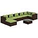 Set Divani Da Giardino 8 Pz Con Cuscini In Polyrattan Marrone - Foto miniatura 1