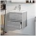 Mobile Bagno E Lavabo Integrato Grigio Sonoma Legno Multistrato - Foto miniatura 3