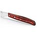 Coltello Da Taglio In Legno Di Pioppo Compresso Tinto Di Rosso E Lama In Acciaio Inox Nitrum® Lunga 11 Cm - Foto miniatura 1