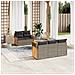 Set Divano da Giardino 6 pz con Cuscini Grigio in Polyrattan - Foto miniatura 7