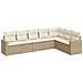 Set Divani Da Giardino 7 Pz Con Cuscini Beige In Polyrattan - Foto miniatura 2