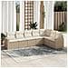 Set Divani Da Giardino 7 Pz Con Cuscini Beige In Polyrattan - Foto miniatura 1