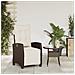 Sedia Reclinabile Giardino con Poggiapiedi Marrone Polyrattan - Foto miniatura 2