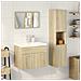 Set Mobili Da Bagno 3 Pz Rovere Sonoma In Legno Multistrato - Foto miniatura 3