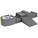 Foam Speelset Met Heuvel En Met Micropool Grijs Met Ballen 100 Stuks (lichtblauw, Geel, Geme Leerd, Poederroze, Wit) - Foto miniatura 1