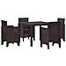 Set da Pranzo da Giardino 5 Pezzi Marrone Poly Rattan - Foto miniatura 1