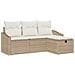 Set di divani da giardino 4 pezzi con cuscini beige in rattan polietilene - Foto miniatura 1