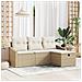 Set di divani da giardino 4 pezzi con cuscini beige in rattan polietilene - Foto miniatura 2