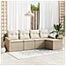 Set divani giardino 5 pezzi con cuscini beige in polyrattan - Foto miniatura 2