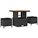 Set Divano Giardino 9 Pezzi con Cuscini Nero Polyrattan Acacia, Divano Giardino 2 Posti con Ripostiglio & Cuscini Nero Polyrattan, Set da Pranzo Giardino 3 Pezzi con Cuscini Nero Polyrattan Acacia - Foto miniatura 6