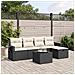 Set Divano da Giardino 6 pz con Cuscini Nero in Polyrattan - Foto miniatura 2