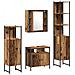 Set di mobili da bagno 4 pezzi in legno vecchio e legno ingegnerizzato - Foto miniatura 1