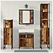 Set di mobili da bagno 4 pezzi in legno vecchio e legno ingegnerizzato - Foto miniatura 4