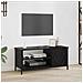 Mobile TV Rovere nero 100 x 40 x 45 cm Legno multistrato - Foto miniatura 2