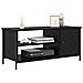 Mobile TV Rovere nero 100 x 40 x 45 cm Legno multistrato - Foto miniatura 3