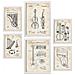 Set Di 6 Stampe Poster Con Brevetti Di Strumenti A Corda Poster Con Immagini Di Brevetti Retrò Design D'interni In Stile Vintage A3 & A4 Cornice Bianca - Foto miniatura 1