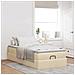 Struttura Letto Pouf con Materasso Crema 90x190 cm in Tessuto - Foto miniatura 3