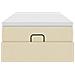 Struttura Letto Pouf con Materasso Crema 90x190 cm in Tessuto - Foto miniatura 7