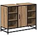 Set di mobili per il bagno con porta 3 pcs Rovere artigianale - Foto miniatura 8