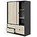 Armadio Camera Da Letto Ponna - Guardaroba 2 Ante 4 Cassetti, 140x200h Cm Nero Antracite - Foto miniatura 7
