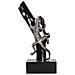 Figura Lucertola In Legno E Alluminio Con Supporto 13x17,5x32,5h - Foto miniatura 2