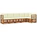 Set divani 6 pcs Naturale e Crema Legno di Acacia Massello - Foto miniatura 1