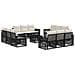 Set Divano da Giardino 13 pcs Nero e Bianco Crema polyrattan - Foto miniatura 1