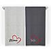 Set di asciugamani 420 g /m² - 70x140 cm - Grigio cenere-grafite - Con ricamo - Perfetto come regalo - Foto miniatura 2