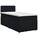 Letto box spring con materasso Nero 100 x 200 cm Tessuto - Foto miniatura 1
