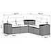 Set di divani 5 pz Nero Rattan sintetico e Acciaio - Foto miniatura 2