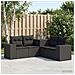 Set di divani 5 pz Nero Rattan sintetico e Acciaio - Foto miniatura 5