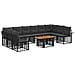 Set Divano da Giardino 11 pz Nero e Grigio scuro polyrattan - Foto miniatura 1